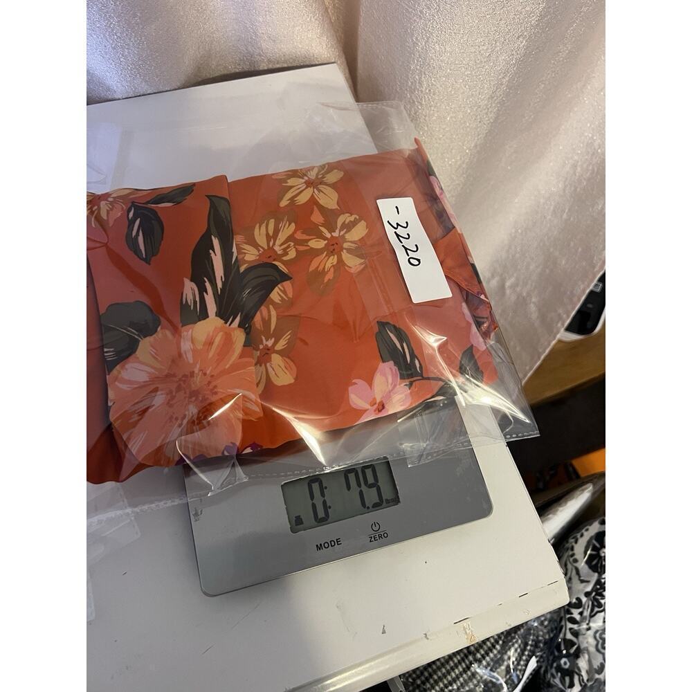 NWT Donna Morgan Bell Sleeve Floral Dress Sz 12 Orange Vacation Flowy Romantic - Picture 16 of 16